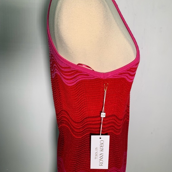 Torn by Ronny Kobo size M The Hope Dress NWT knit multi colors metallic threads - Picture 12 of 16